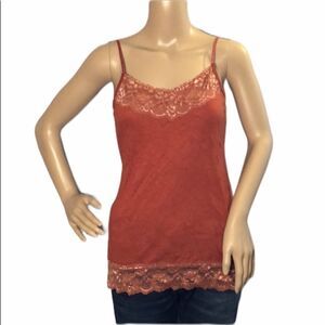 Maurices Lacy Orange Tank Top Small